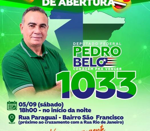 Eleições 2026: Pedro Belo realiza comício de lançamento de campanha para deputado federal em Codó